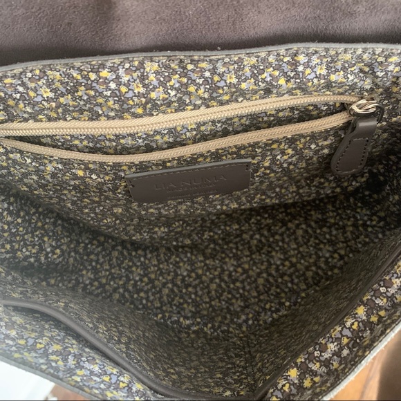 Lia Numa gray suede cross body satchel purse - Picture 3 of 7